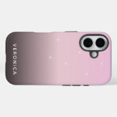 Cute Feminine Pink Black Ombre Personalized Case-Mate iPhone Case (Achterkant (horizontaal))