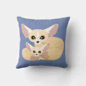 Cute Fennec Fox Ma en Baby Kussen (Achterkant)