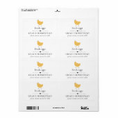 Cute ferme de poulet Jaune Oeuf Carton Étiquette (Feuille entière)