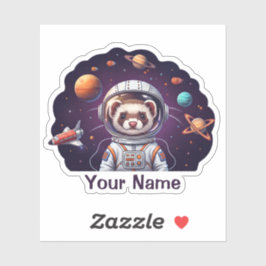 Cute Ferret Astronaut in Space  Sticker