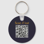 Cute Ferret QR Code Paars Pet Lover Sleutelhanger (Achterkant)