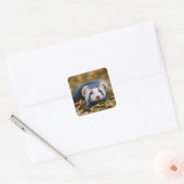 Cute Ferret Vierkante Sticker (Envelop)