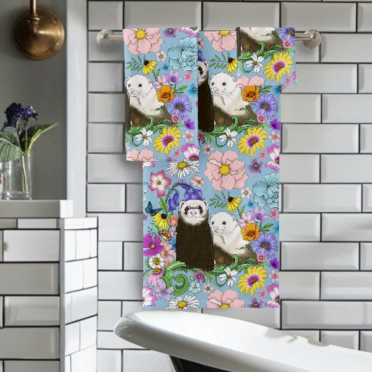 Cute Ferrets Floral