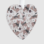 Cute Festive Chat Motif Noël Arbre Coeur (devant)