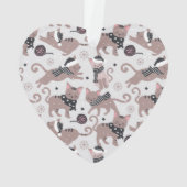 Cute Festive Chat Motif Noël Arbre Coeur (dos)