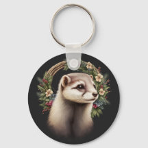 Cute Festive Ferret Sleutelhanger