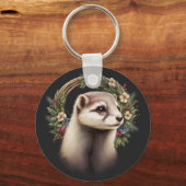 Cute Festive Ferret Sleutelhanger (Achterkant)