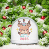 cute festive happy new year 2026 snow globe (Noël)