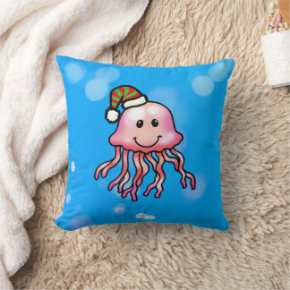 Cute Festive Jellyfish Cartoon Kussen