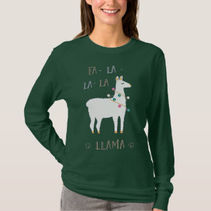 Cute Festive-kerstfeest-Feestdagen La-La Llama T-shirt
