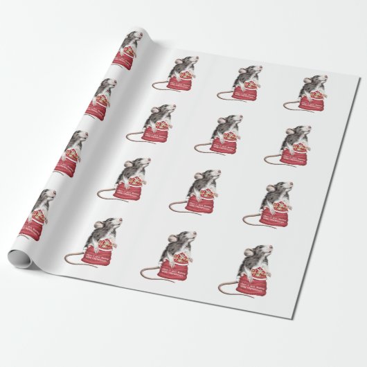 Cute Festive-kerstrat Cadeaupapier (Uitgerold)