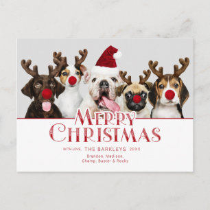 Cute Festive Merry kersttypografie   Foto Briefkaart