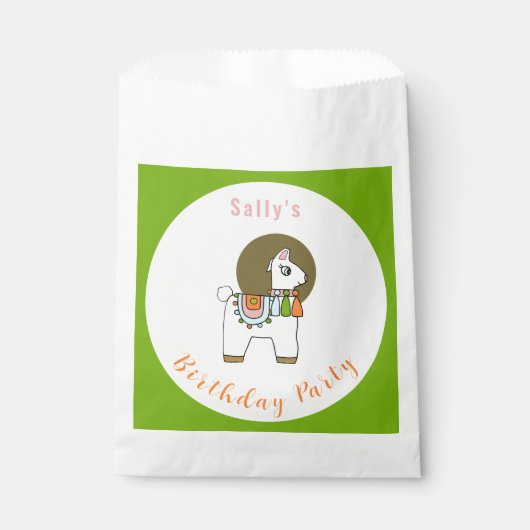 Cute festive pinata llama BIrthday party Bedankzakje (Voorkant)