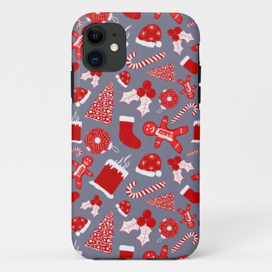 Cute Festive Red Illustrations kerstpatroon Case-Mate iPhone Case (Achterkant)