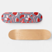 Cute Festive Red Illustrations kerstpatroon Skateboard (Horizontaal)