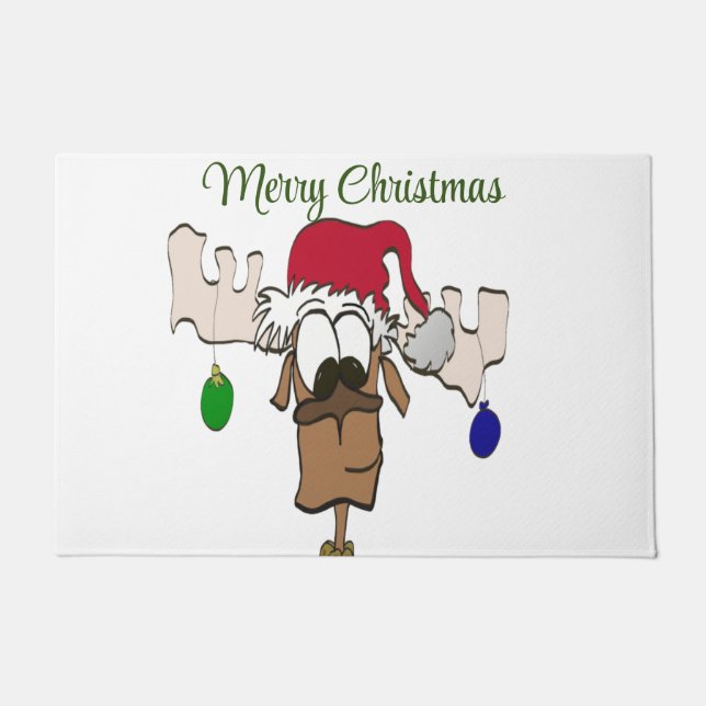 Cute Festive Reindeer Doormat Deurmat (Voorkant)