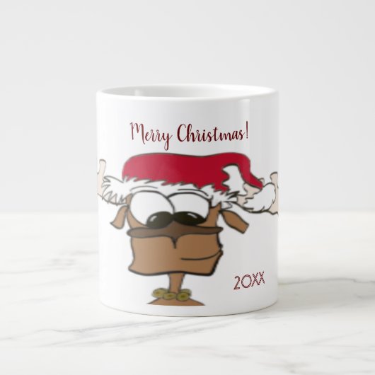 Cute Festive Reindeer Extra Grote Beker (Voorkant)