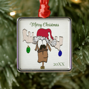 Cute Festive Reindeer Metalen Ornament