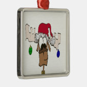Cute Festive Reindeer Metalen Ornament (Rechts)
