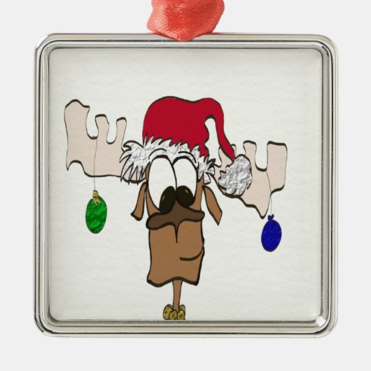 Cute Festive Reindeer Metalen Ornament (Voorkant)