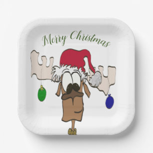 Cute Festive Reindeer Papieren Bordje
