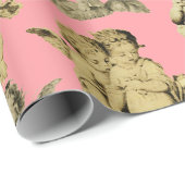 Cute Festive  Winged Cherub Angels Cadeaupapier (Rol Hoek)