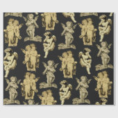 Cute Festive  Winged Cherub Angels Cadeaupapier (Vlak)