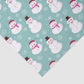 Cute Festive Winter Pink Frosty Snowman Tissuepapier (Detail)
