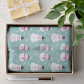 Cute Festive Winter Pink Frosty Snowman Tissuepapier (Geschenk)
