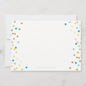 CUTE fête d'anniversaire INVITATION bleu faux or s (Dos)