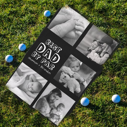 Cute Fête des pères Photo Collage Golf Serviette