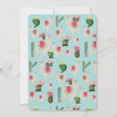 Cute Fiesta Llama & Cactus Children's Birthday Kaart (Achterkant)