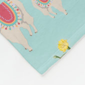 Cute Fiesta Llama & Cactus Pattern Fleece Deken (Hoek)