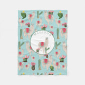 Cute Fiesta Llama & Cactus Pattern Fleece Deken (Voorkant)