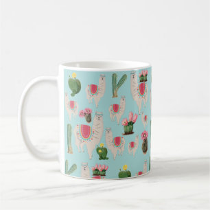 Cute Fiesta Llama & Cactus Pattern Koffiemok