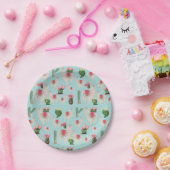 Cute Fiesta Llama & Cactus Pattern Papieren Bordje (Feest)