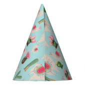 Cute Fiesta Llama en Cactus Birthday Feesthoedjes (Achterkant)