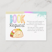 Cute Fiesta taco baby shower book request card Informatiekaartje (Voorkant)