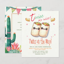 Cute Fiesta TWINS Baby Shower BURRITO'S