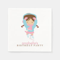 Cute Figuur Skater Girl's Birthday Party