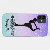 Cute Figuur Skating Girl Sparkle Custom Name Case-Mate iPhone Case (Achterkant (horizontaal))