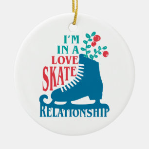 Cute Figuur Skating I'm in Love Schaats Relatie Keramisch Ornament