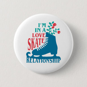 Cute Figuur Skating I'm in Love Schaats Relatie Ronde Button 5,7 Cm