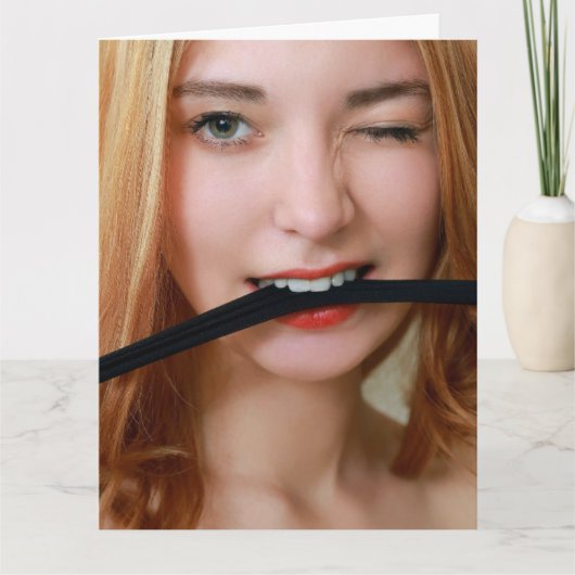 CUTE FILLE 'BIRTHDAY BITE' CARTE FUNNY (Devant)