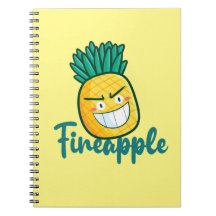 Cute Fineapple Design Wooden Notitieboek