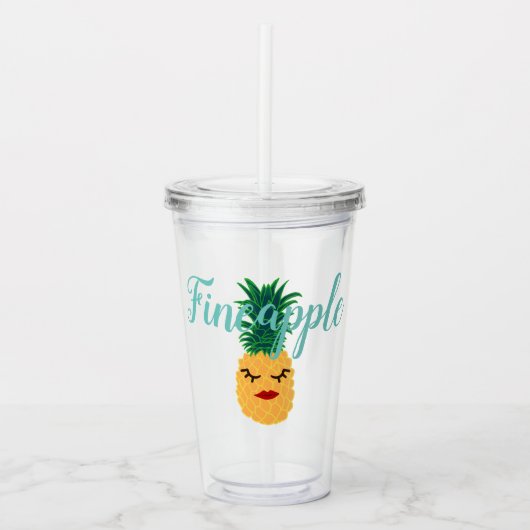 Cute Fineapple Pineapple Acryl Drinkbeker (Voorkant)