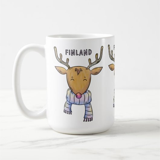 Cute Finland Reindeer tasses (Gauche)