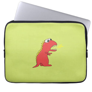 Cute Fire Breath Cartoon T-Rex Dinosaur Kinder 13  Laptop Sleeve