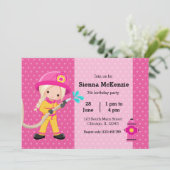 Cute Firefighter Kaart (Staand voorkant)