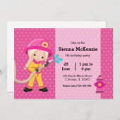 Cute Firefighter Kaart (Voorkant / Achterkant)